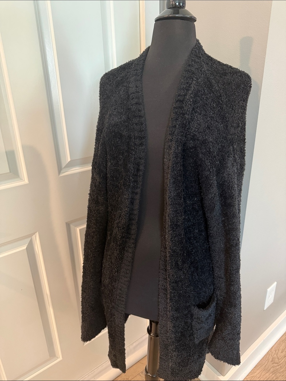 Mossimo Supply Co. Black Open-Front Fuzzy Cardigan